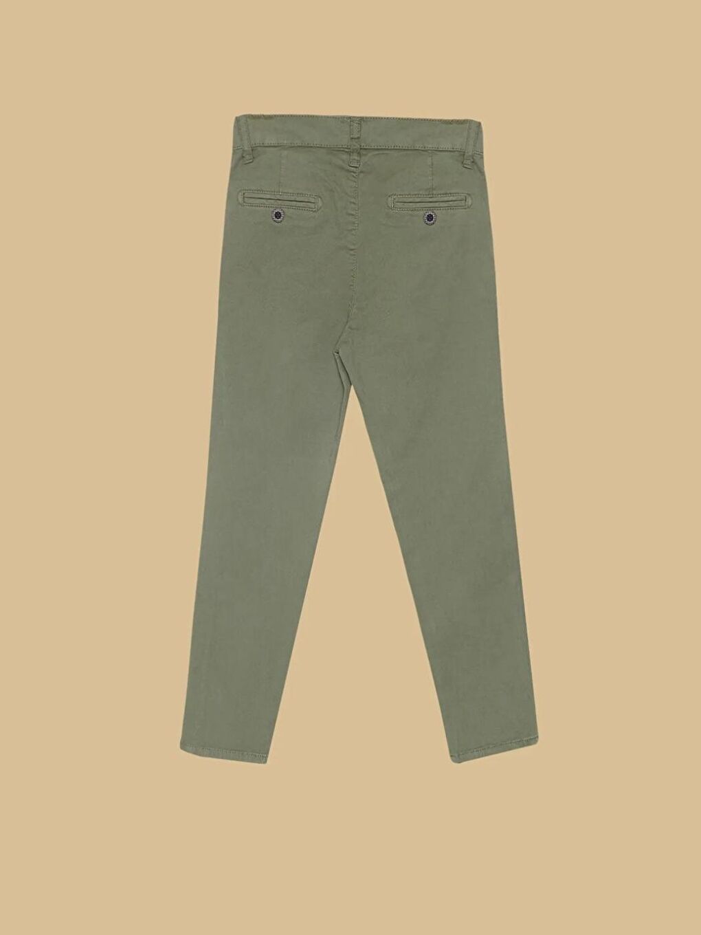 Erkek Çocuk Regular Chino Dokuma Pantolon Haki Yeşil 6-10 Yaş-4