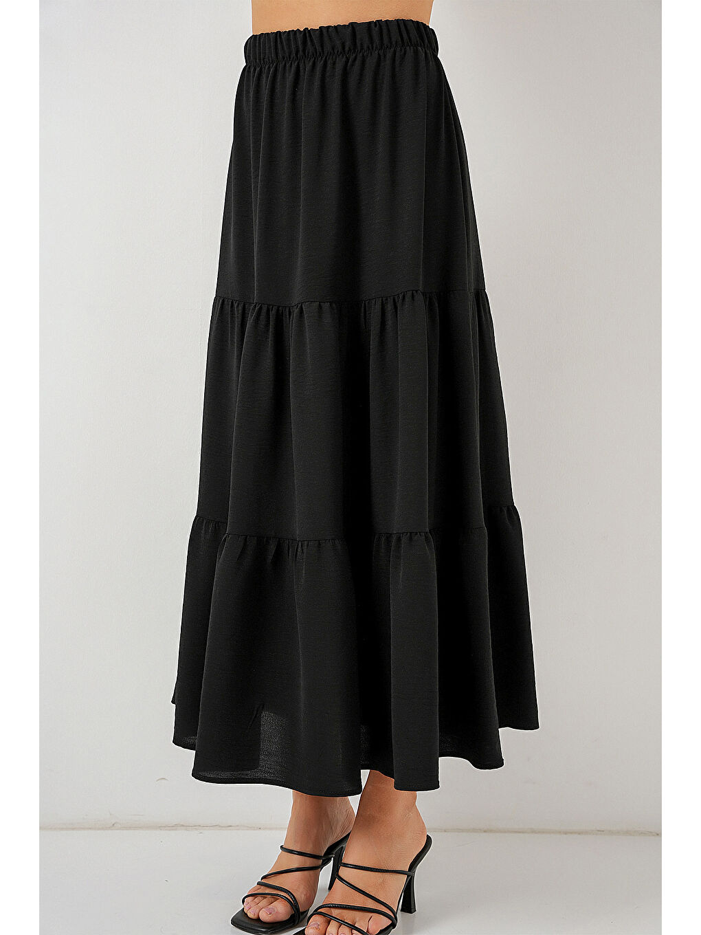 Kadın Ayrobin Uzun Etek 8048 - Siyah-2
