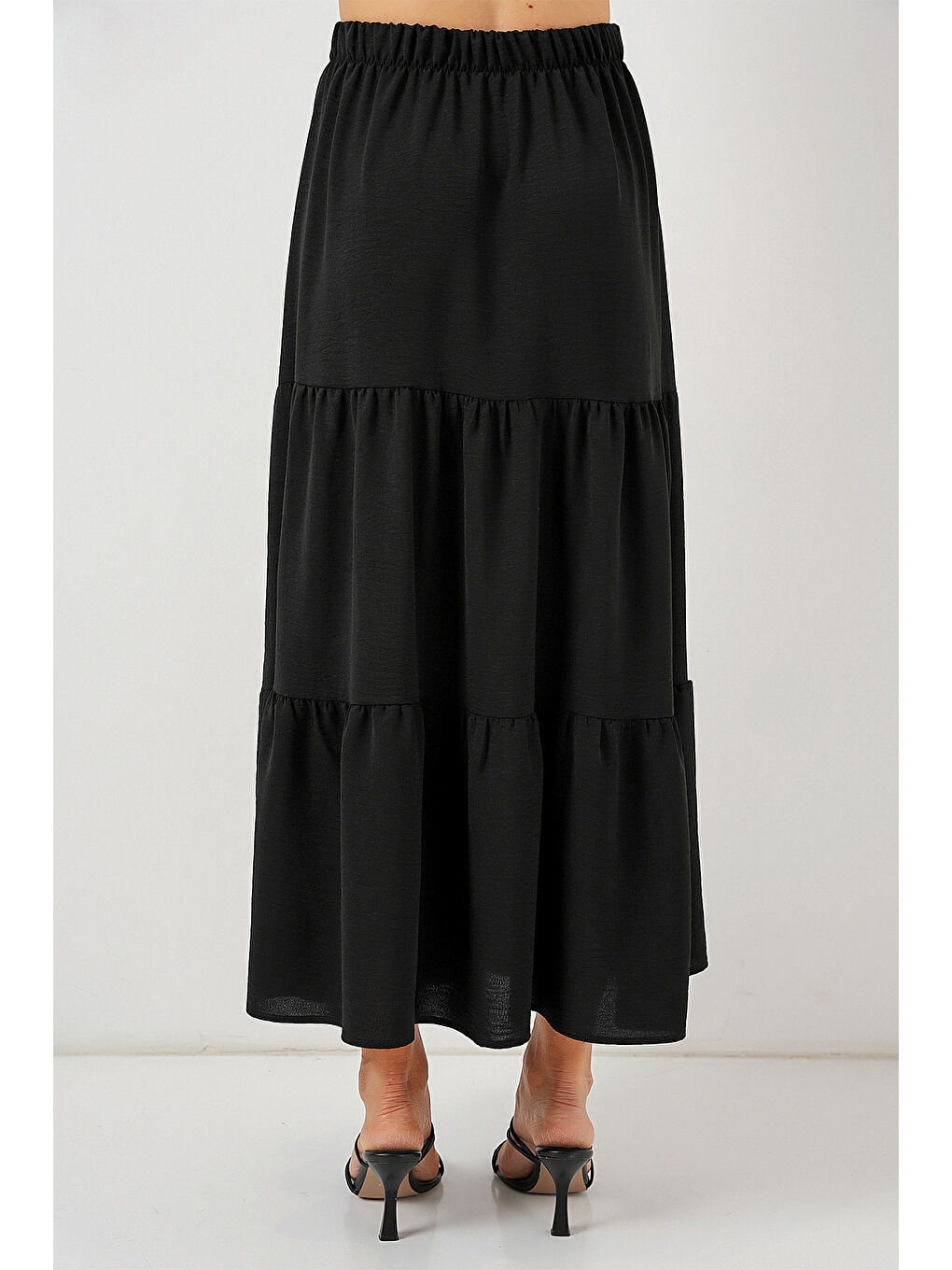 Kadın Ayrobin Uzun Etek 8048 - Siyah-6