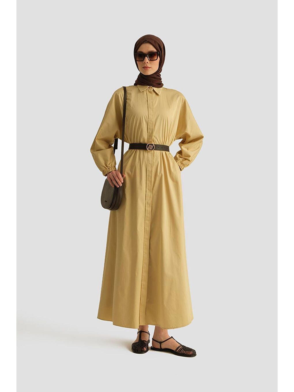 Gömlek Elbise 25Yd9025-1 Limon Sarı-1