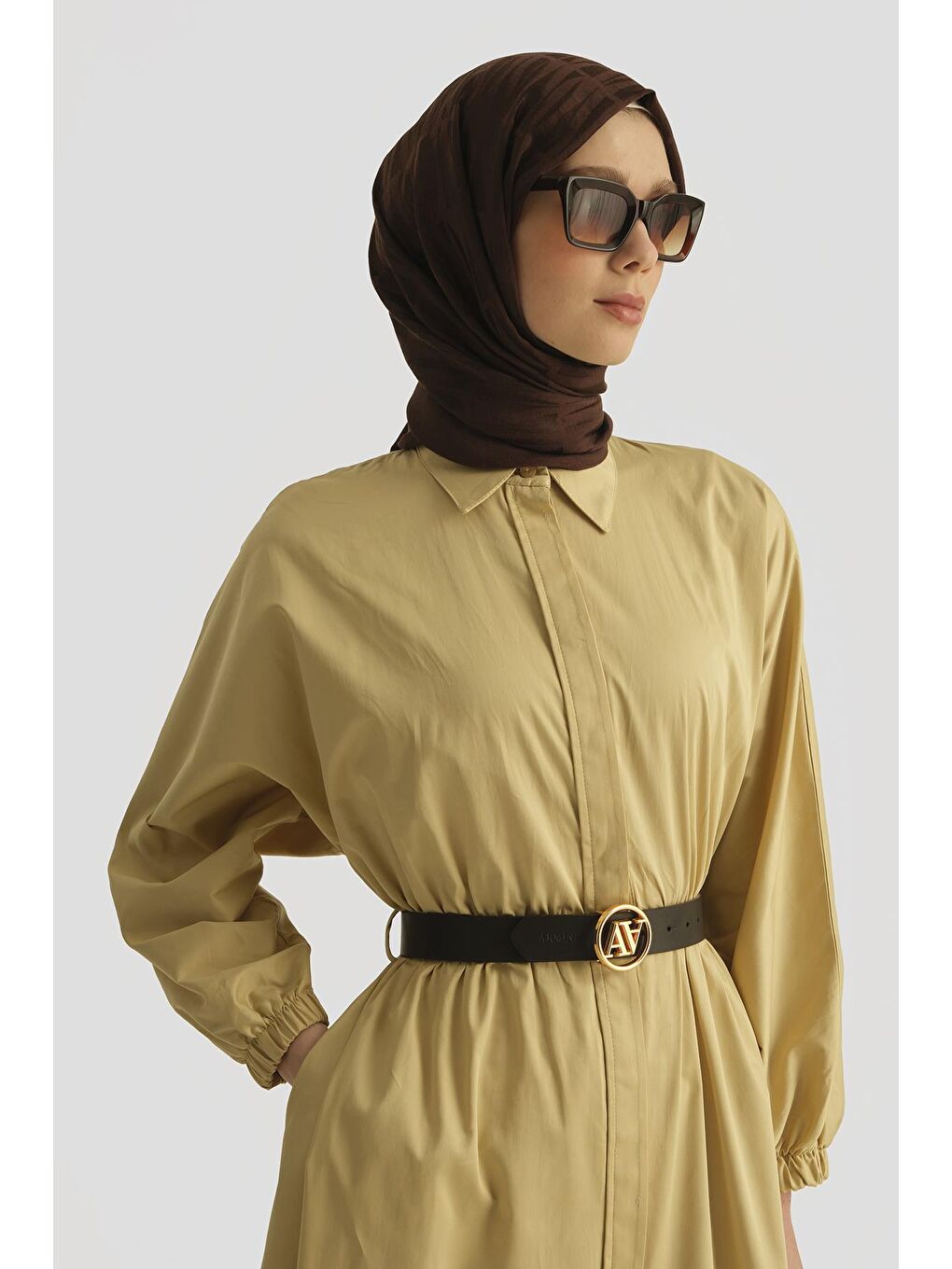 Gömlek Elbise 25Yd9025-1 Limon Sarı-2