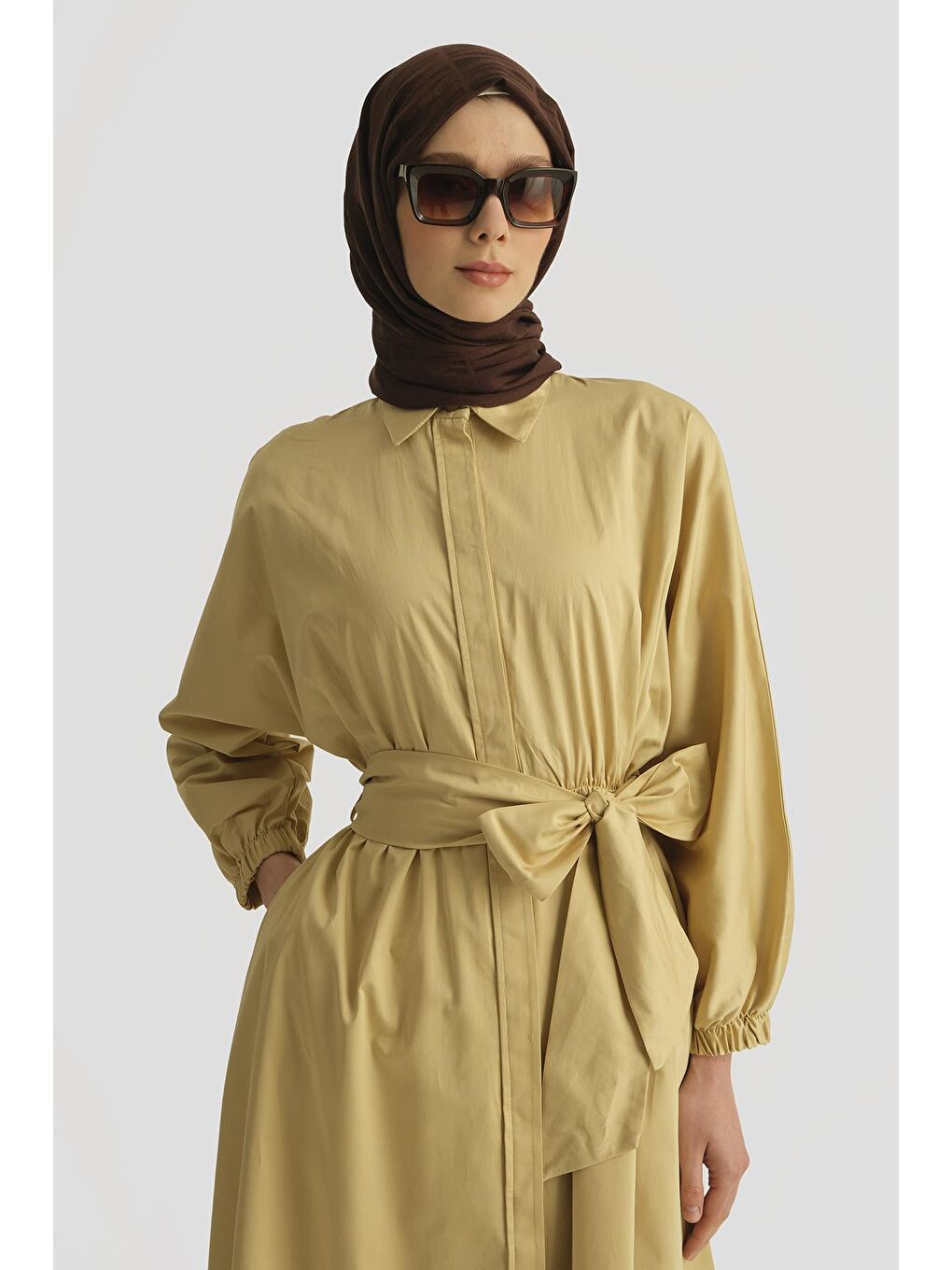 Gömlek Elbise 25Yd9025-1 Limon Sarı-3