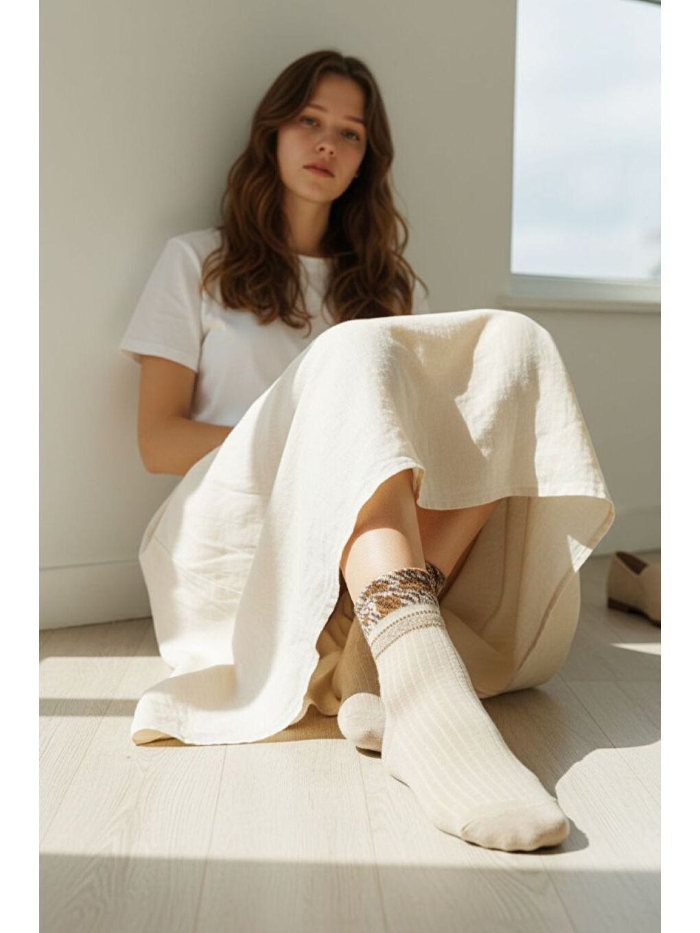 Karışık Kadın 12’li Premium Soket Çorap Seti – Gold Serisi Taş Detaylı Zebra Konçlu-3