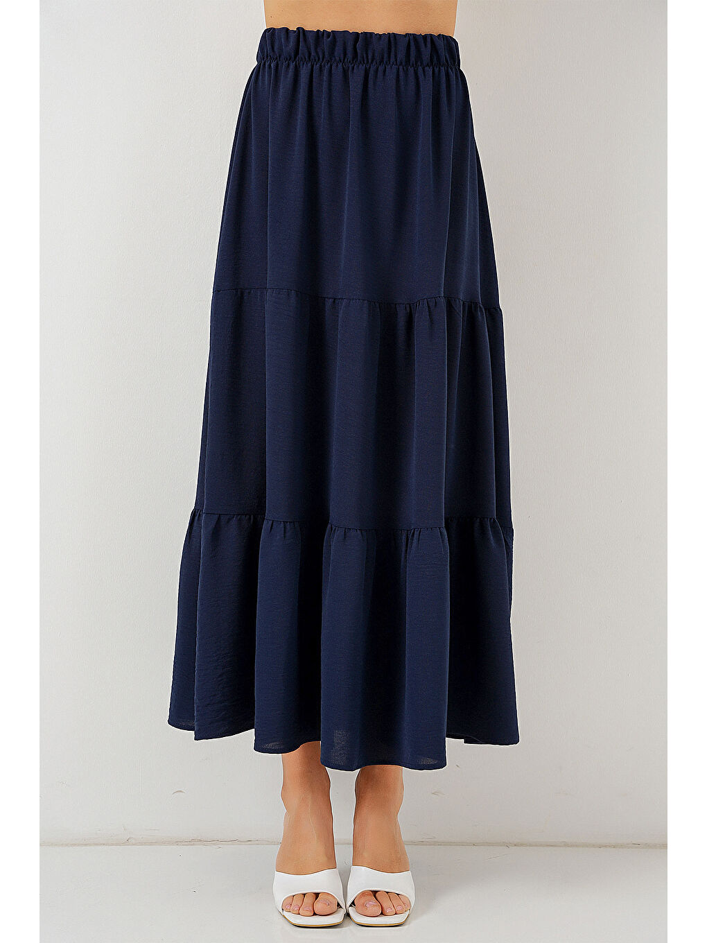 Kadın Ayrobin Uzun Etek 8048 - Lacivert-3