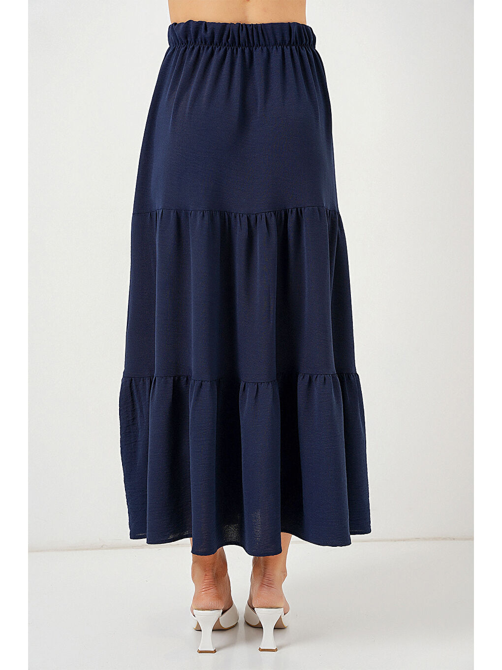 Kadın Ayrobin Uzun Etek 8048 - Lacivert-5