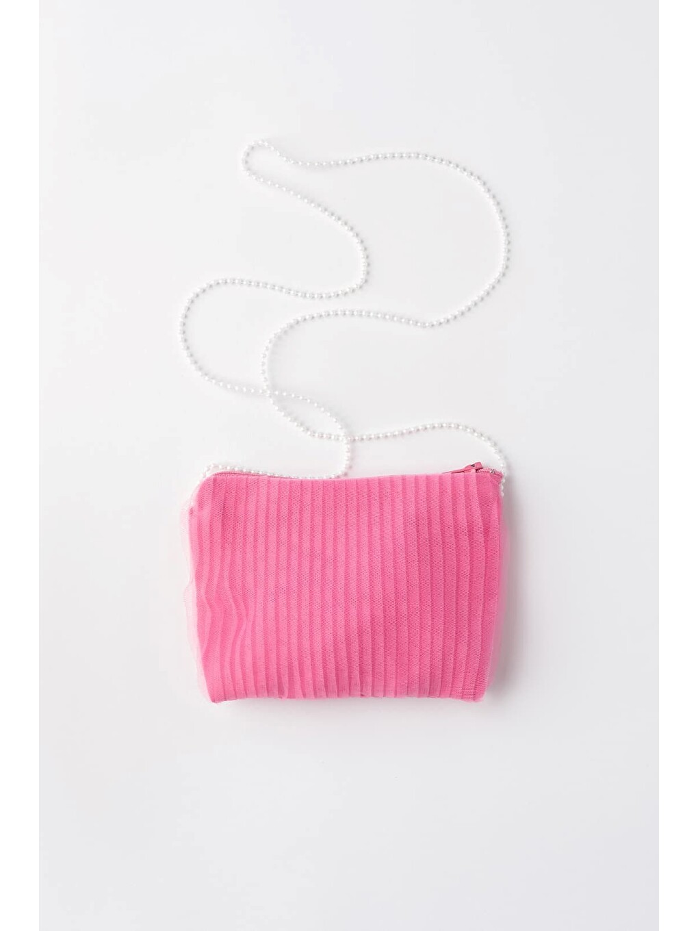 Pembe Henrietta Piliseli Tüllü Çantalı Kabarık Özel Elbisesi-2