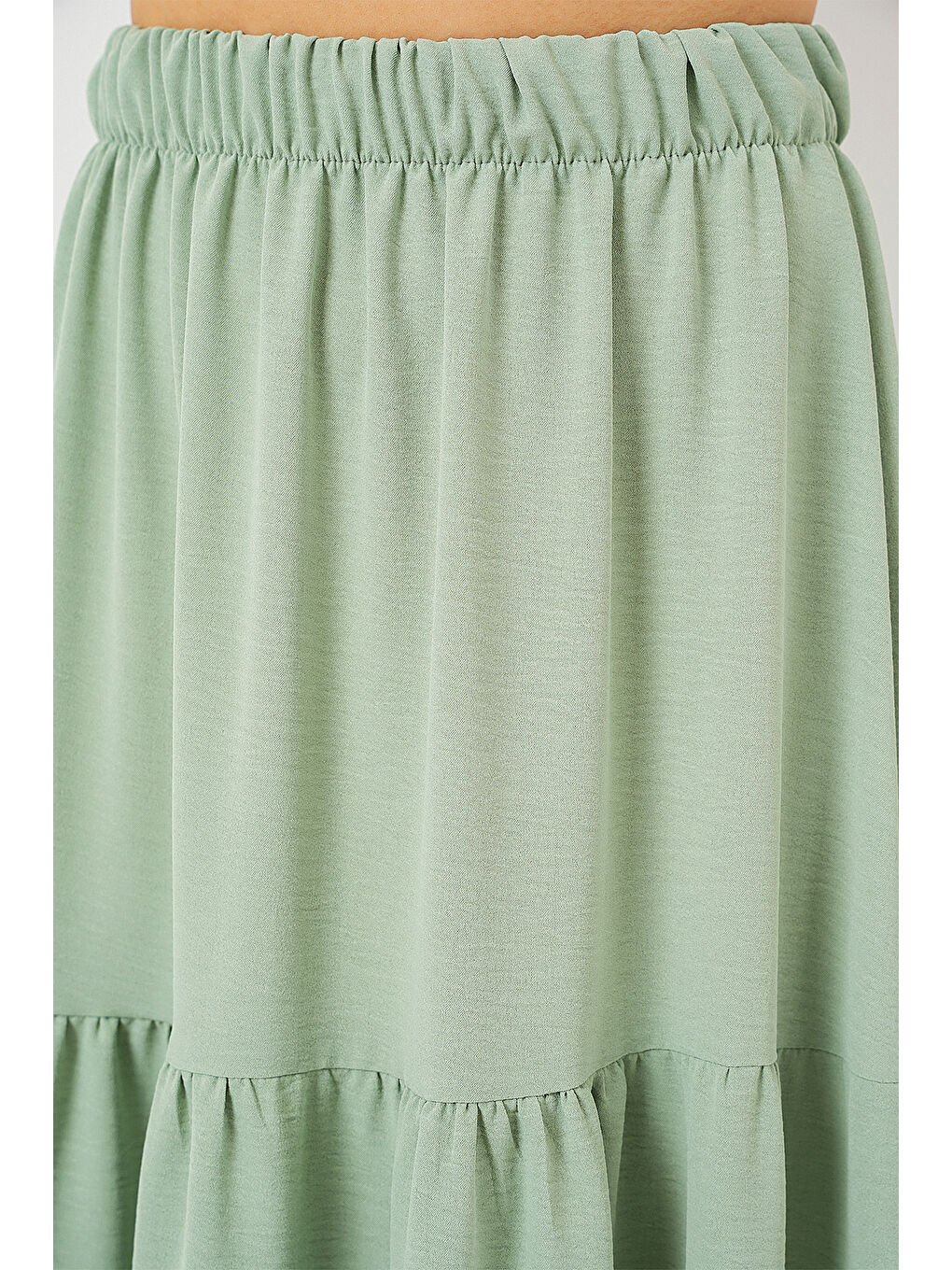 Yeşil Kadın Ayrobin Uzun Etek 8048 - Mint-5