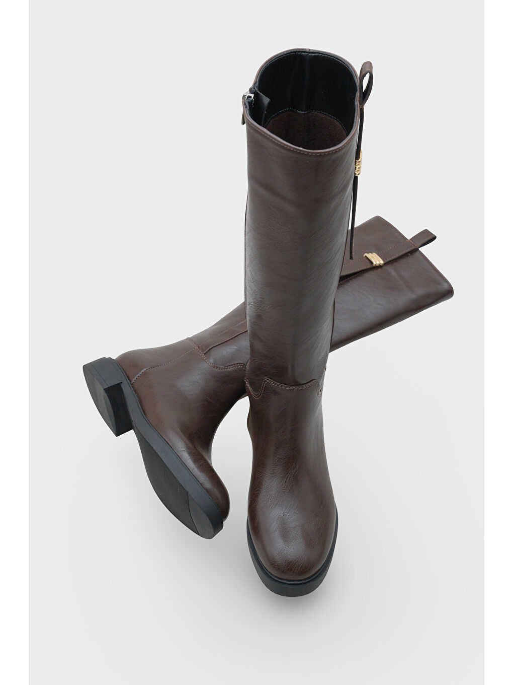 Kahverengi Roberta Metal Tokalı Kadın Çizme-5