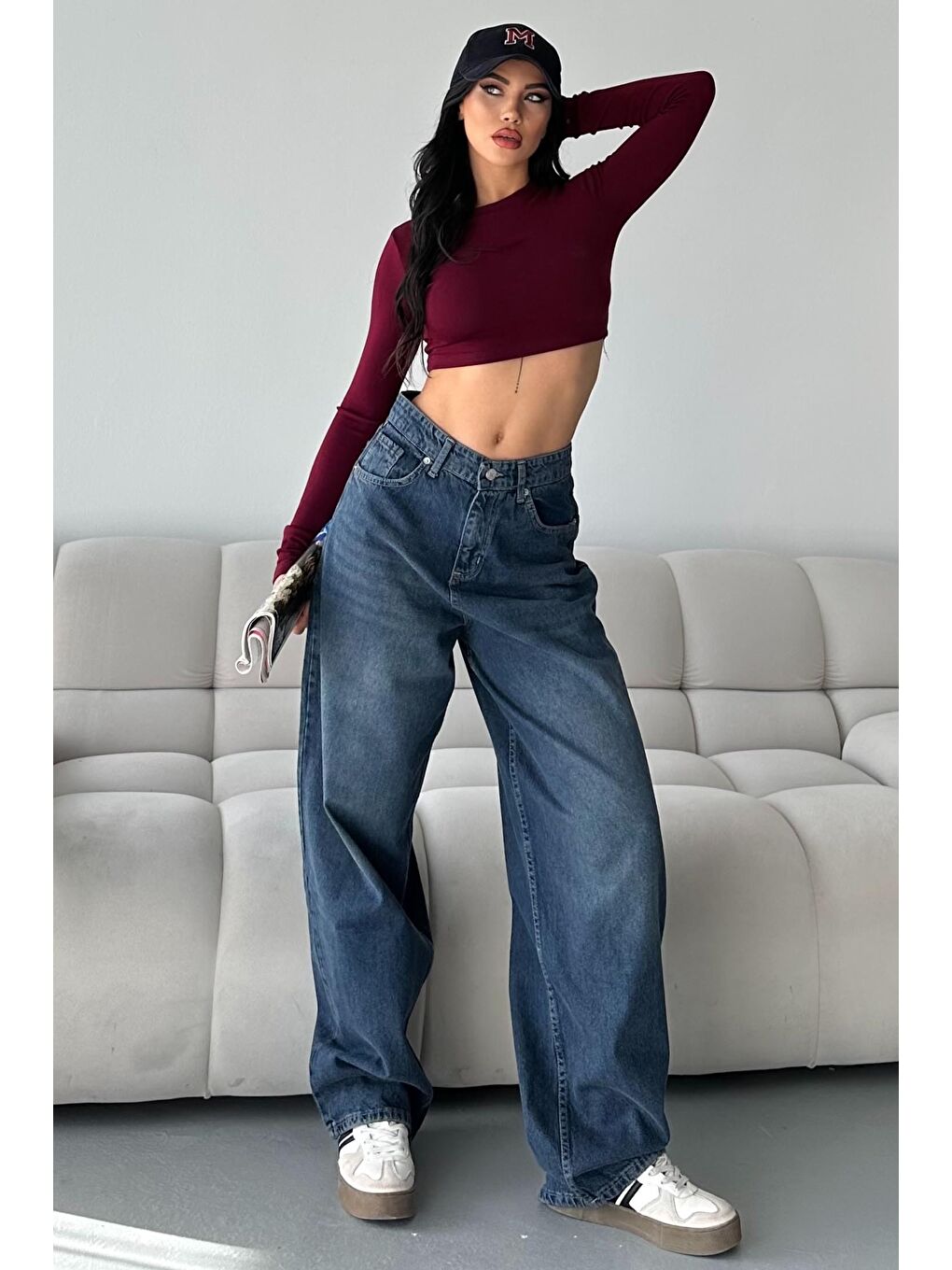 Kahverengi Bıyık Baggy Jean Pantolon Tint-kahve - 27268