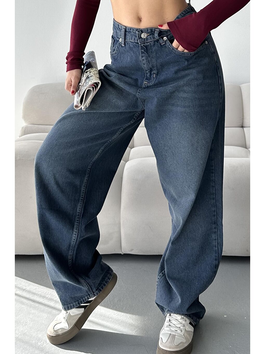 Kahverengi Bıyık Baggy Jean Pantolon Tint-kahve - 27268-1