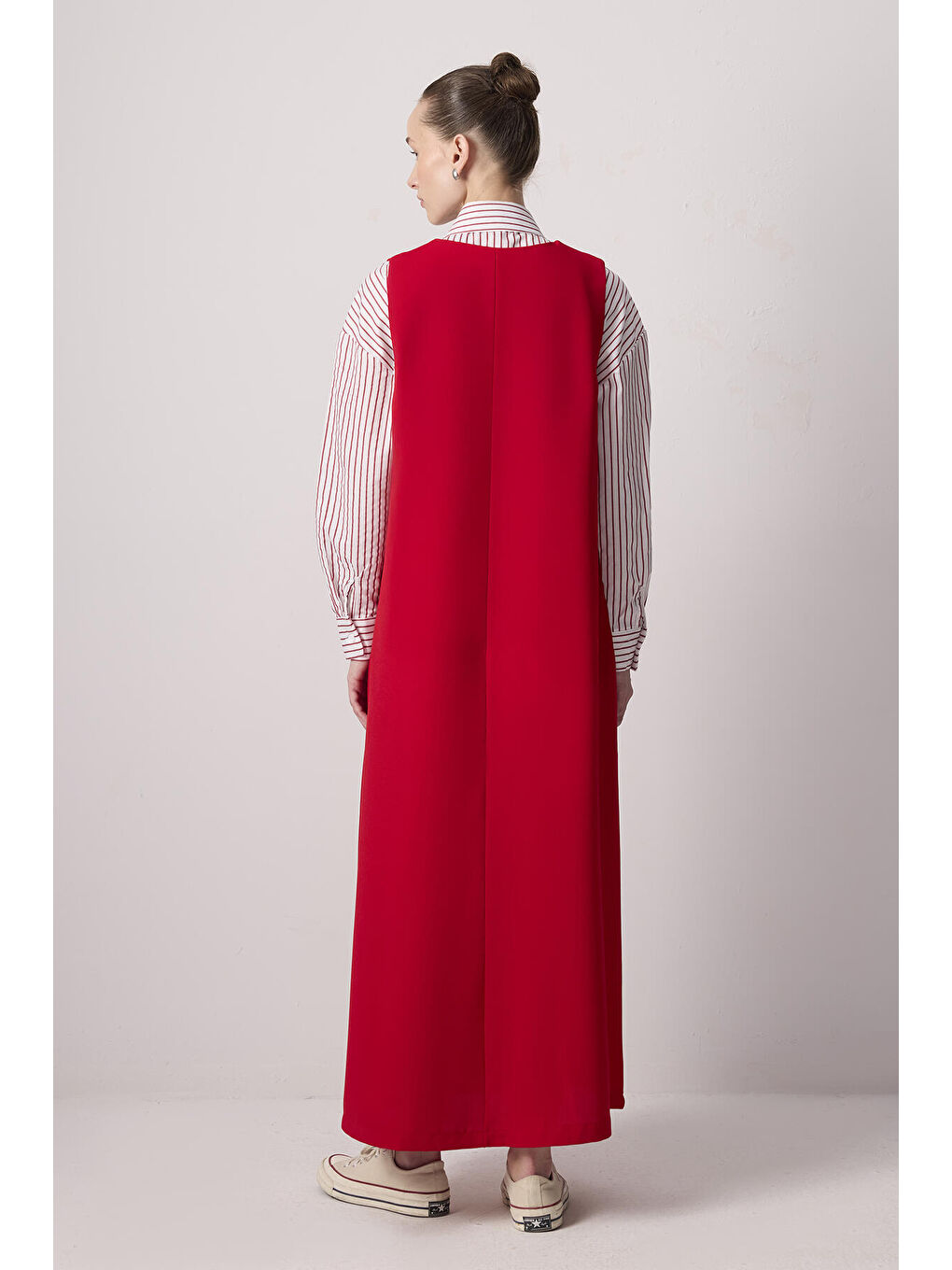 Kırmızı V Yaka Krep Jile-3