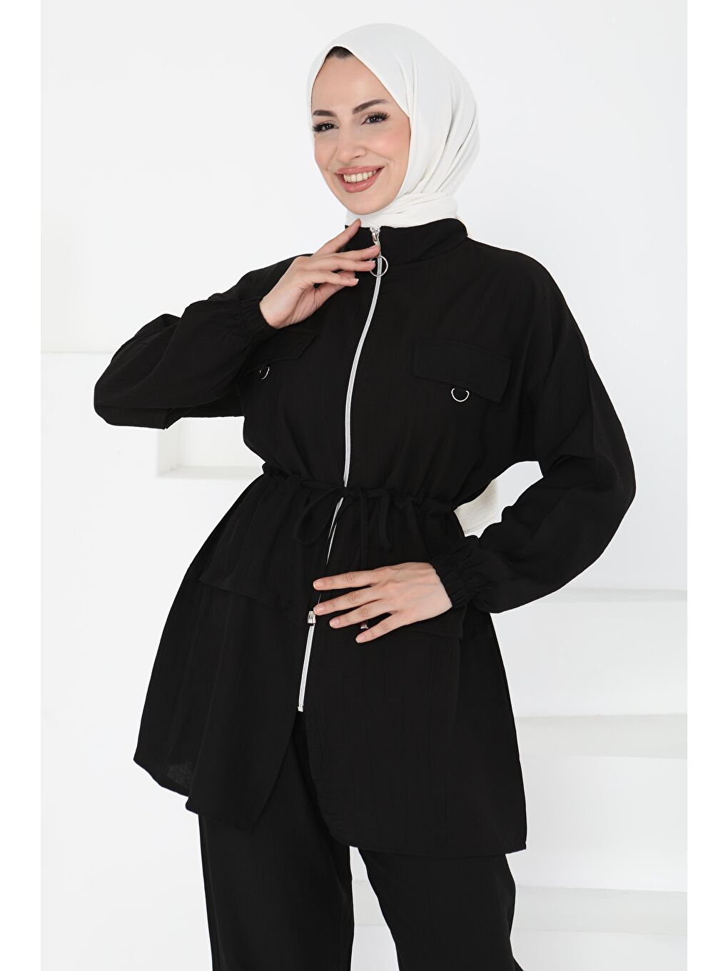 Beli Bağlamalı İkili Takım Siyah - 27181-2