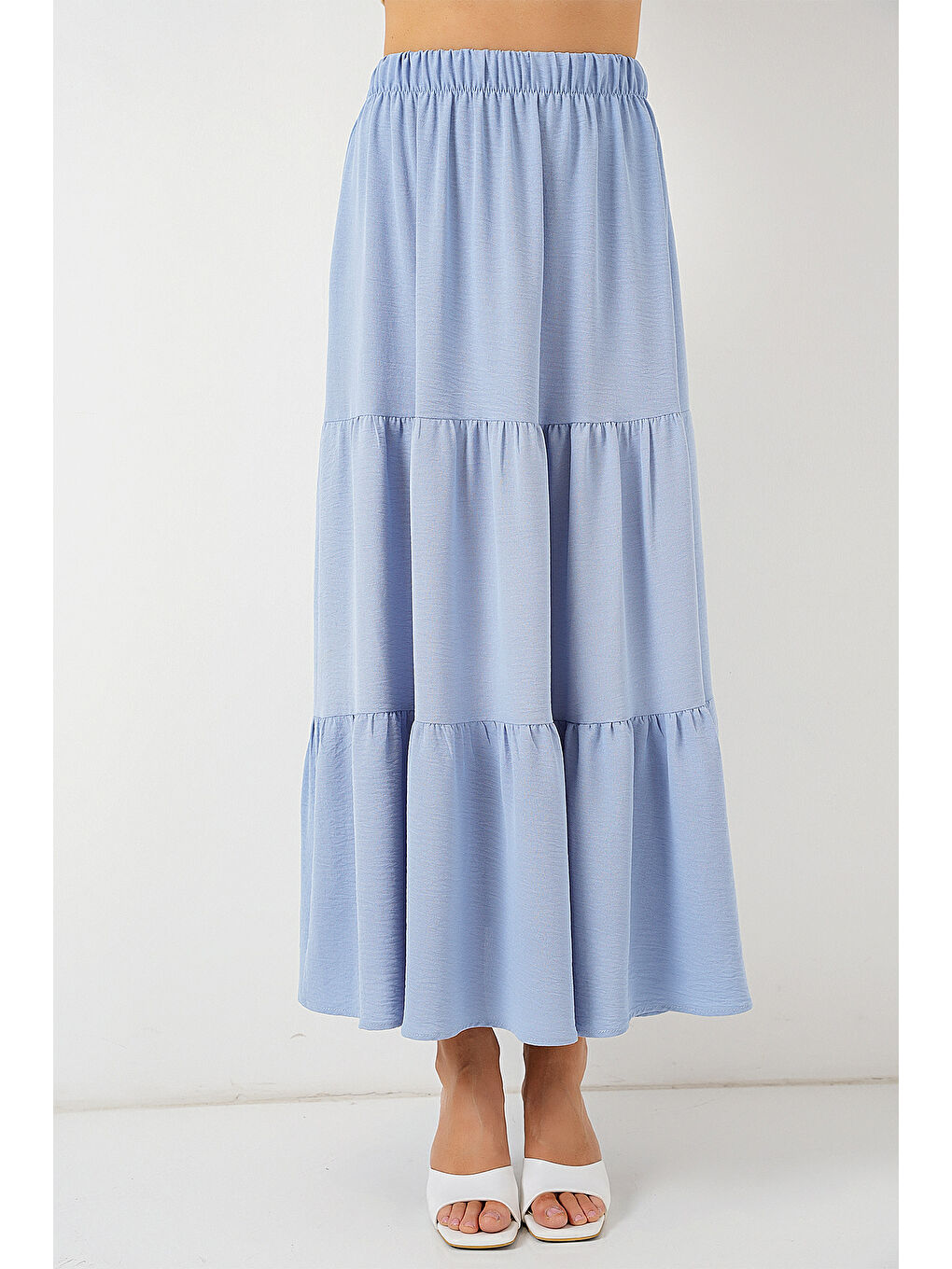 Kadın Ayrobin Uzun Etek 8048 - Mavi-3
