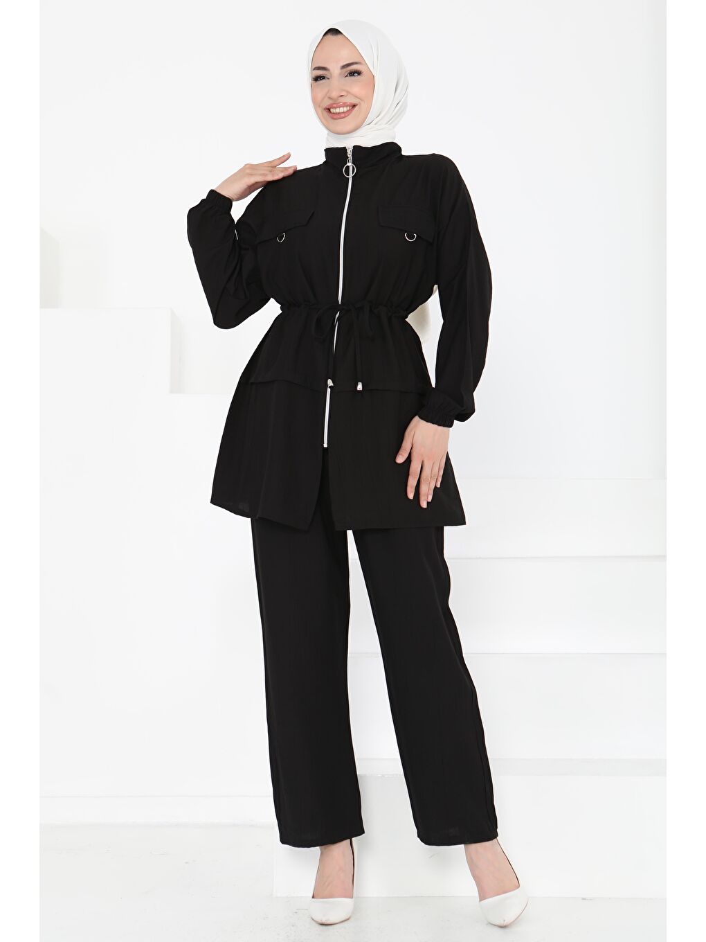 Beli Bağlamalı İkili Takım Siyah - 27181-3