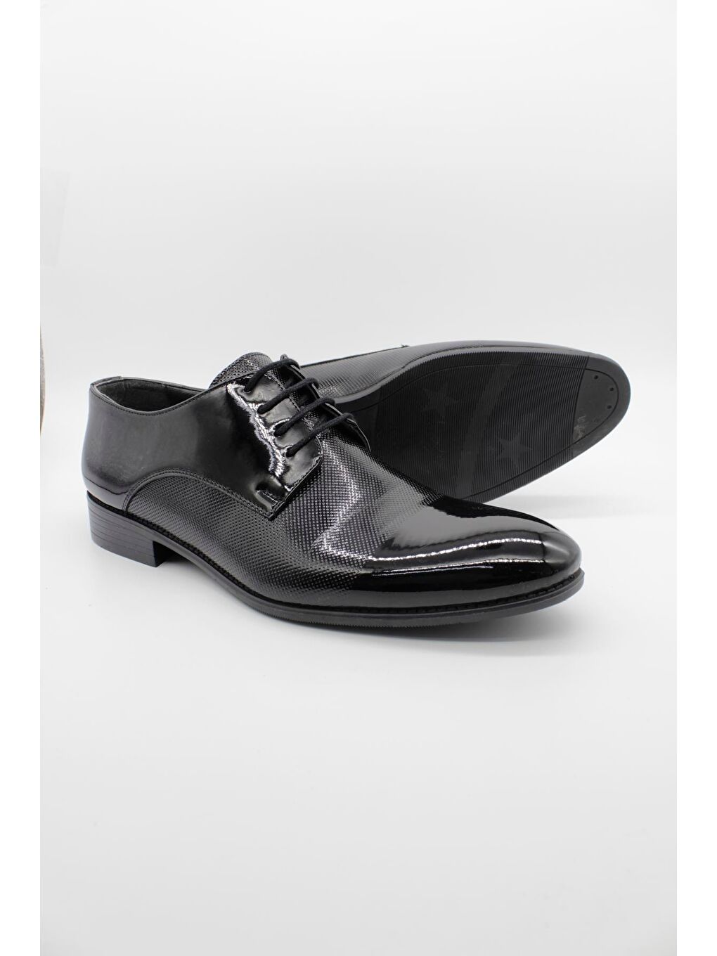 Siyah Bağcıklı Rugan Ceremony Ayakkabı 1033250174-2