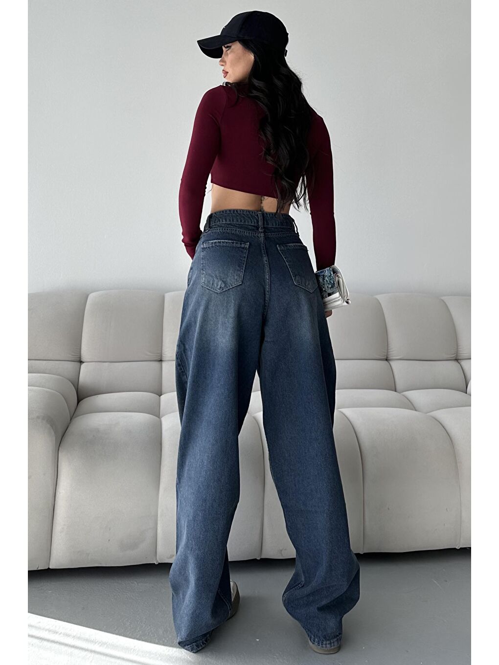 Kahverengi Bıyık Baggy Jean Pantolon Tint-kahve - 27268-4