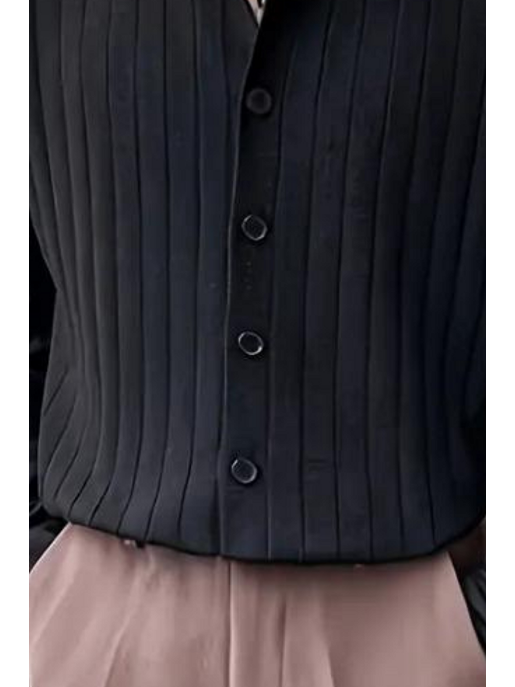 Siyah Erkek Regular Fit Düğmeli Gömlek Hırka-1