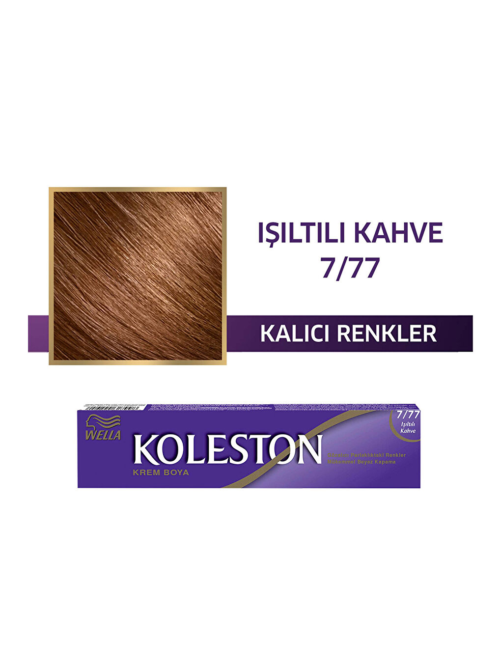 Wella Kahverengi Koleston Single Tüp Boya 7/77 Işıltılı Kahve - 1