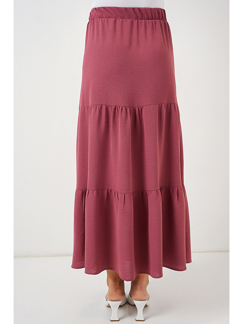 Pembe Kadın Ayrobin Uzun Etek 8048 - Gül Kurusu-5