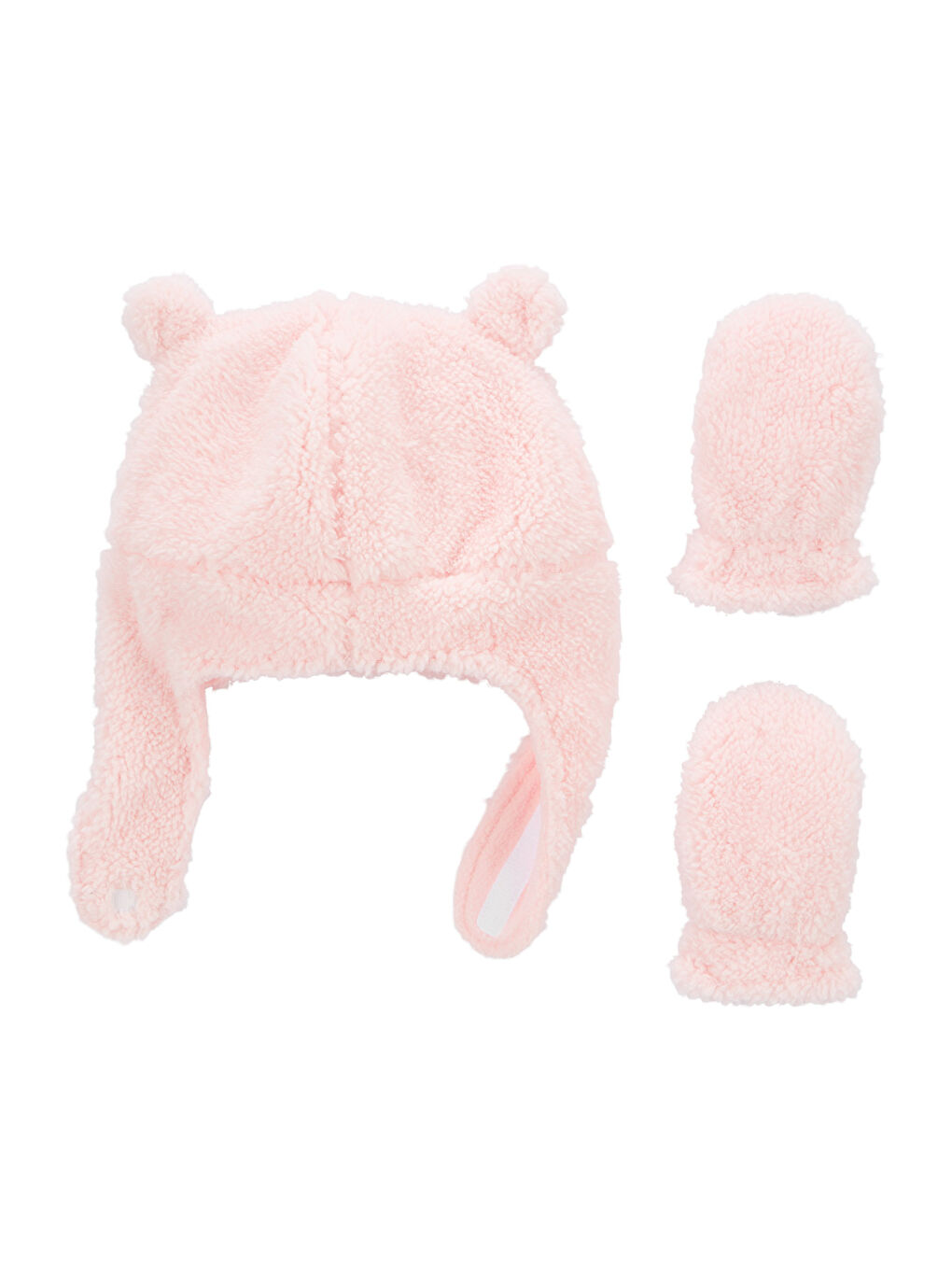 Pembe Kız Bebek Bere Eldiven Set 2'li Paket