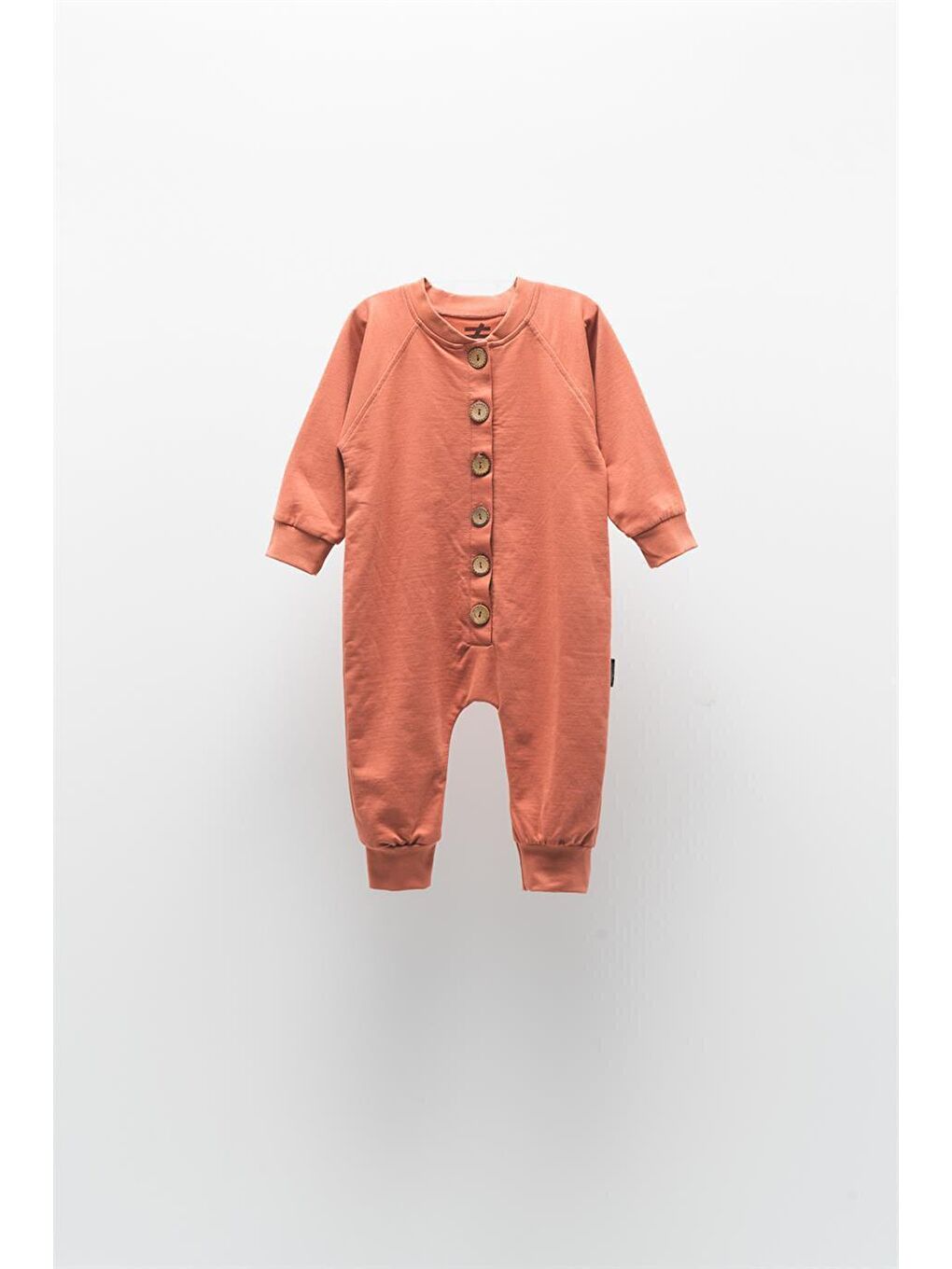 Kahverengi Uzun Kollu Düğmeli Tulum