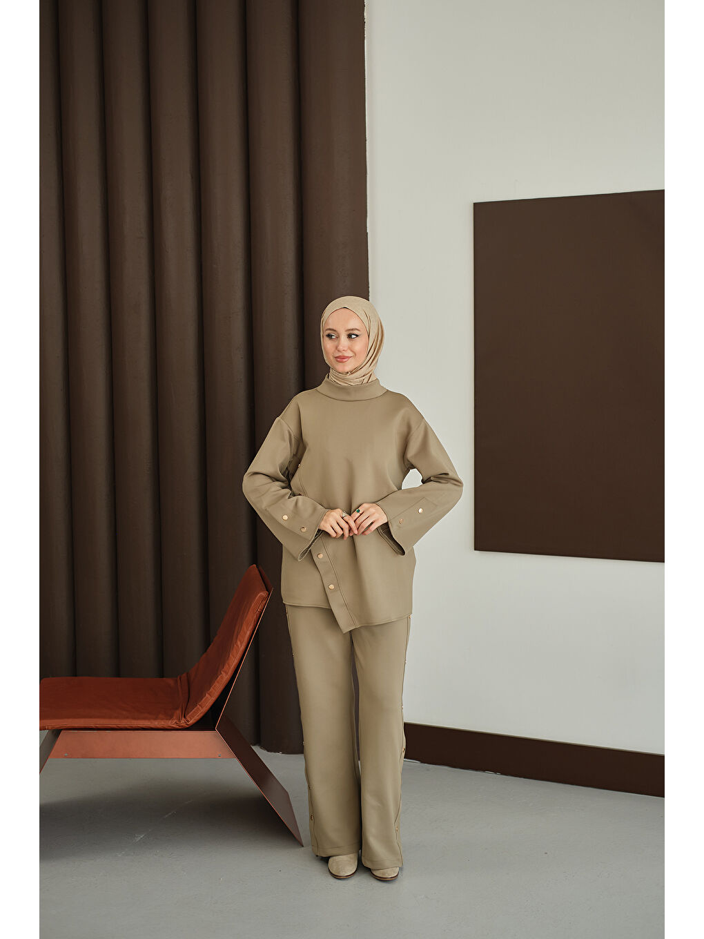 Kadın Dik Yaka Takım Yeşil-3