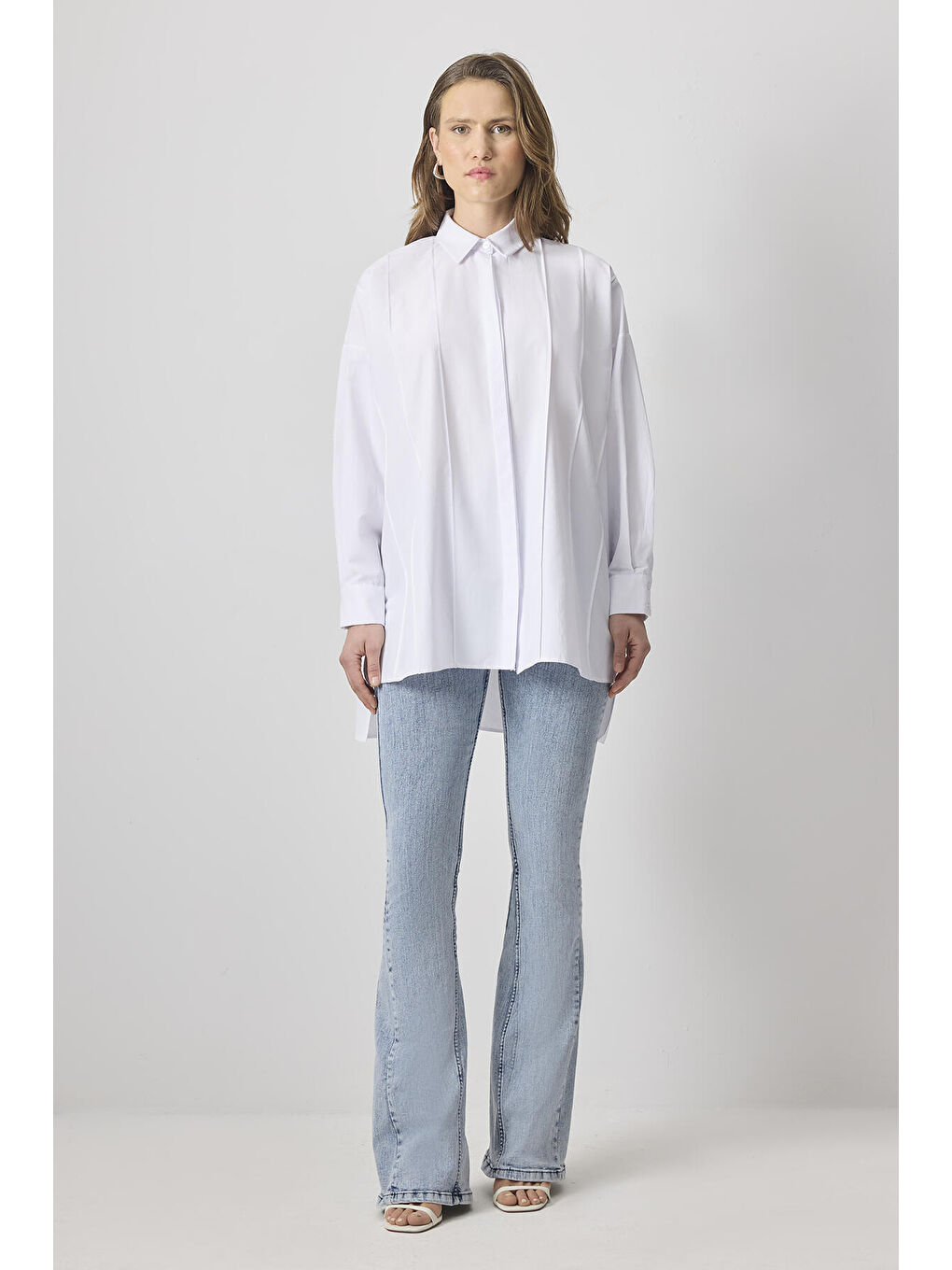 Ekru Nervürlü Gömlek