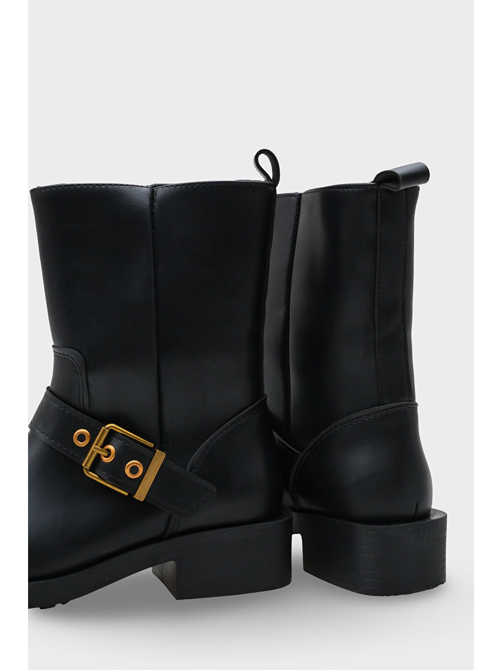 Siyah Ruthy Metal Aksesuarlı Lastikli Motorcu Bot-3