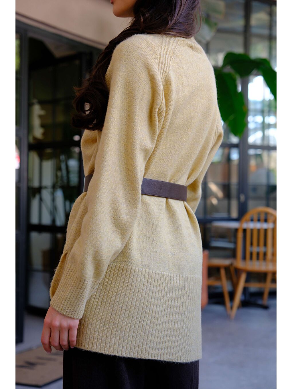 Balıkçı Yaka Basic Kazak Soft Sarı-2