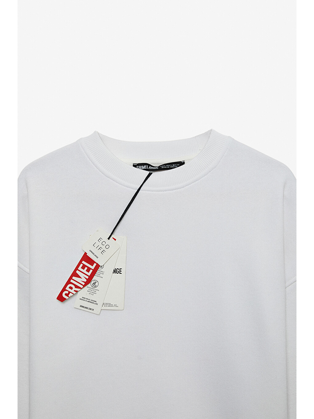 Mımı Kadın Yuvarlak Yaka Regular Beyaz Sweatshirt-1