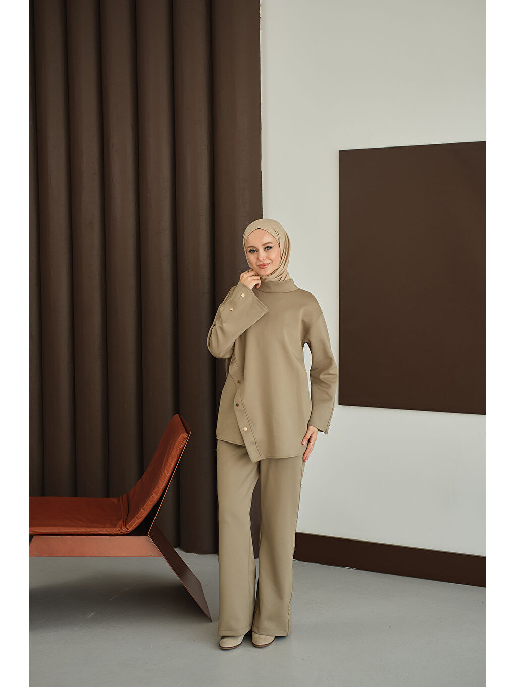 Kadın Dik Yaka Takım Yeşil-4