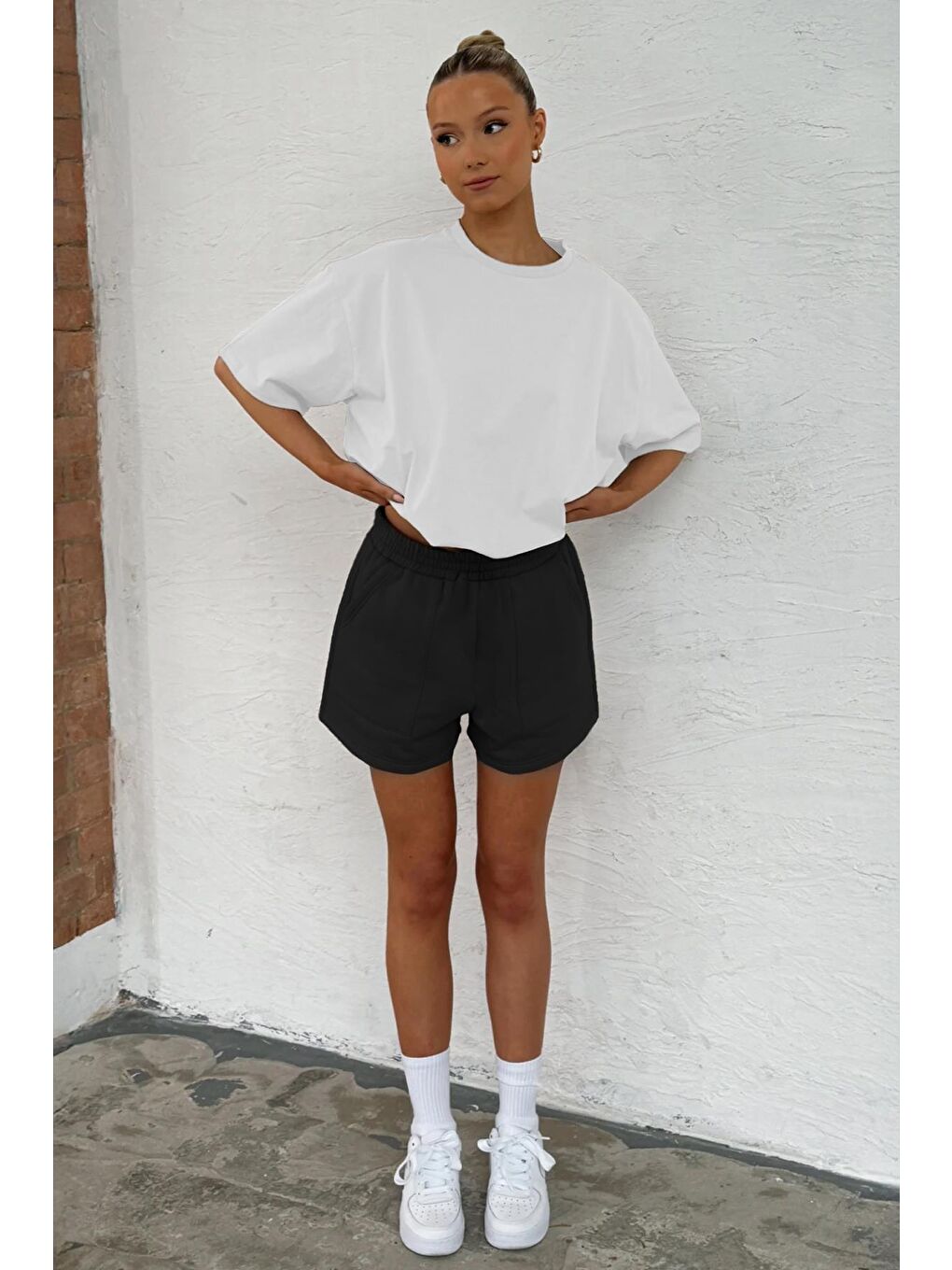Siyah Basic Kadın Şort Mg2511-1