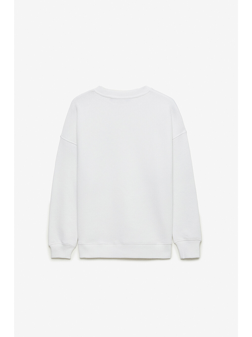 Mımı Kadın Yuvarlak Yaka Regular Beyaz Sweatshirt-2