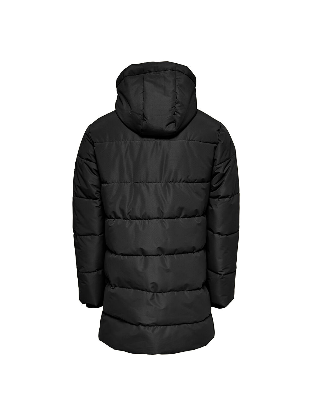 Only&Sons Carl Life Long Quilted Coat Erkek Siyah Kapüşonlu Mont - 3