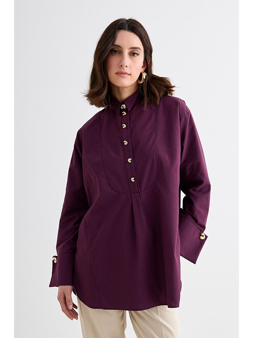 Ferina Gömlek Mürdüm-2