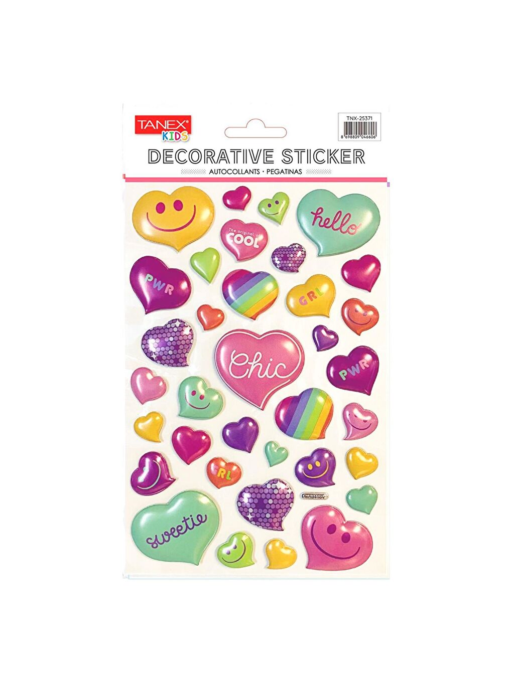 Kids Sticker Puffy Balon Serisi Kalpler (25371)
