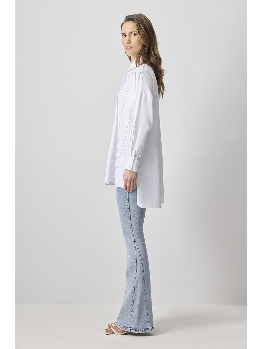 Ekru Nervürlü Gömlek-2