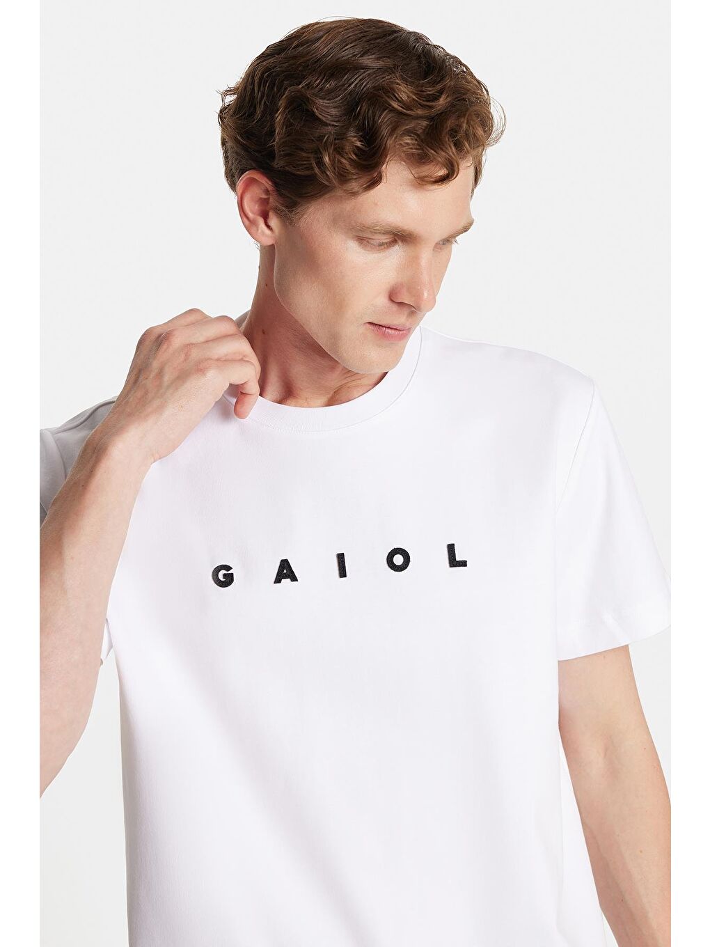 Relax Fit Rahat Kesim Pamuklu Ön Ve Arka Baskı Detaylı Bisiklet Yaka Beyaz Erkek Tişört