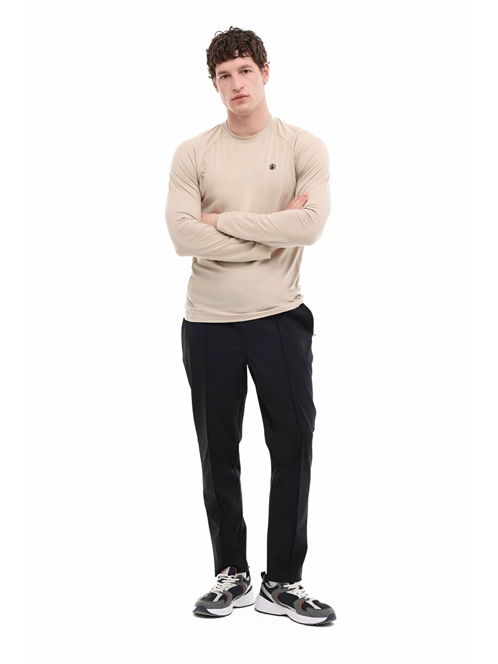 ML SALVO 14ELG1-020 6FX Bej Erkek Uzun Kol T-Shirt-2