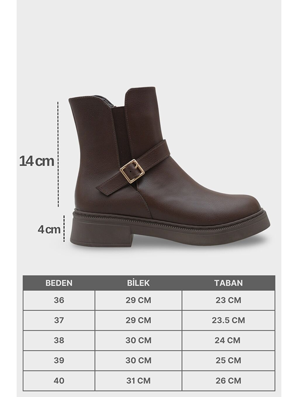 Kahverengi Daria Yandan Fermuarlı Tokalı Lastikli Kadın Bot-6