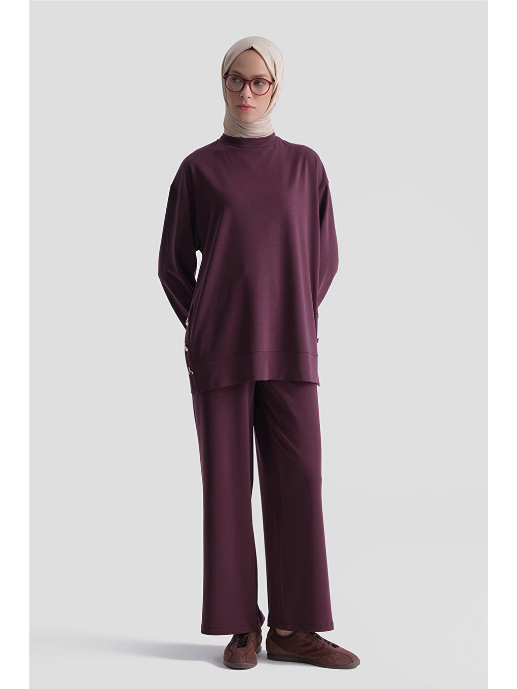 Modal Karışımlı Örme Takım Bordo-1