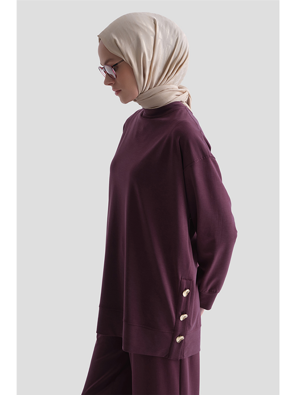 Modal Karışımlı Örme Takım Bordo-4
