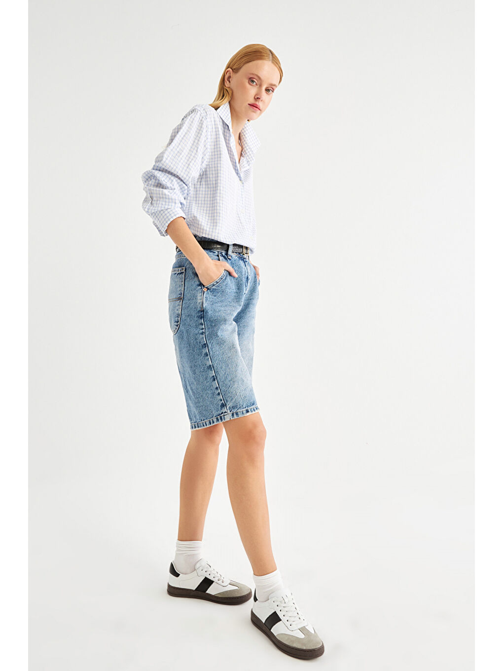 Beyaz Kadın BEYAZ Bağcıklı Hakiki Deri Sneaker-1