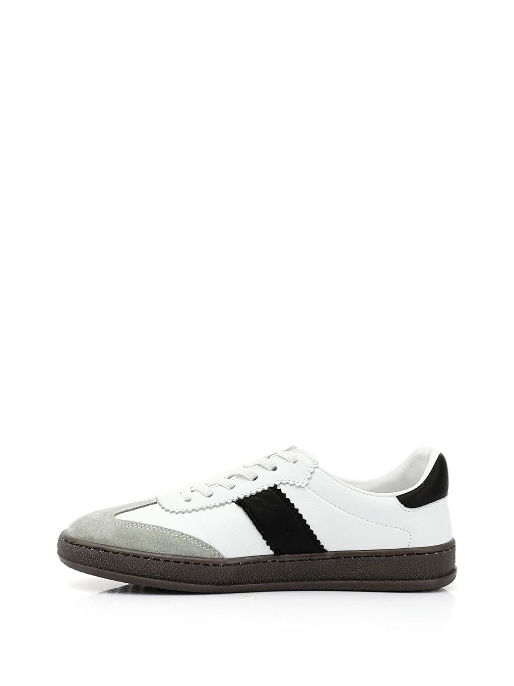 Beyaz Kadın BEYAZ Bağcıklı Hakiki Deri Sneaker-3