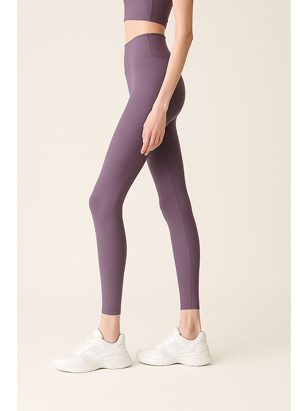 Mor Kadın Yüksek Bel Toparlayıcı Tam Boy Spor Tayt-1