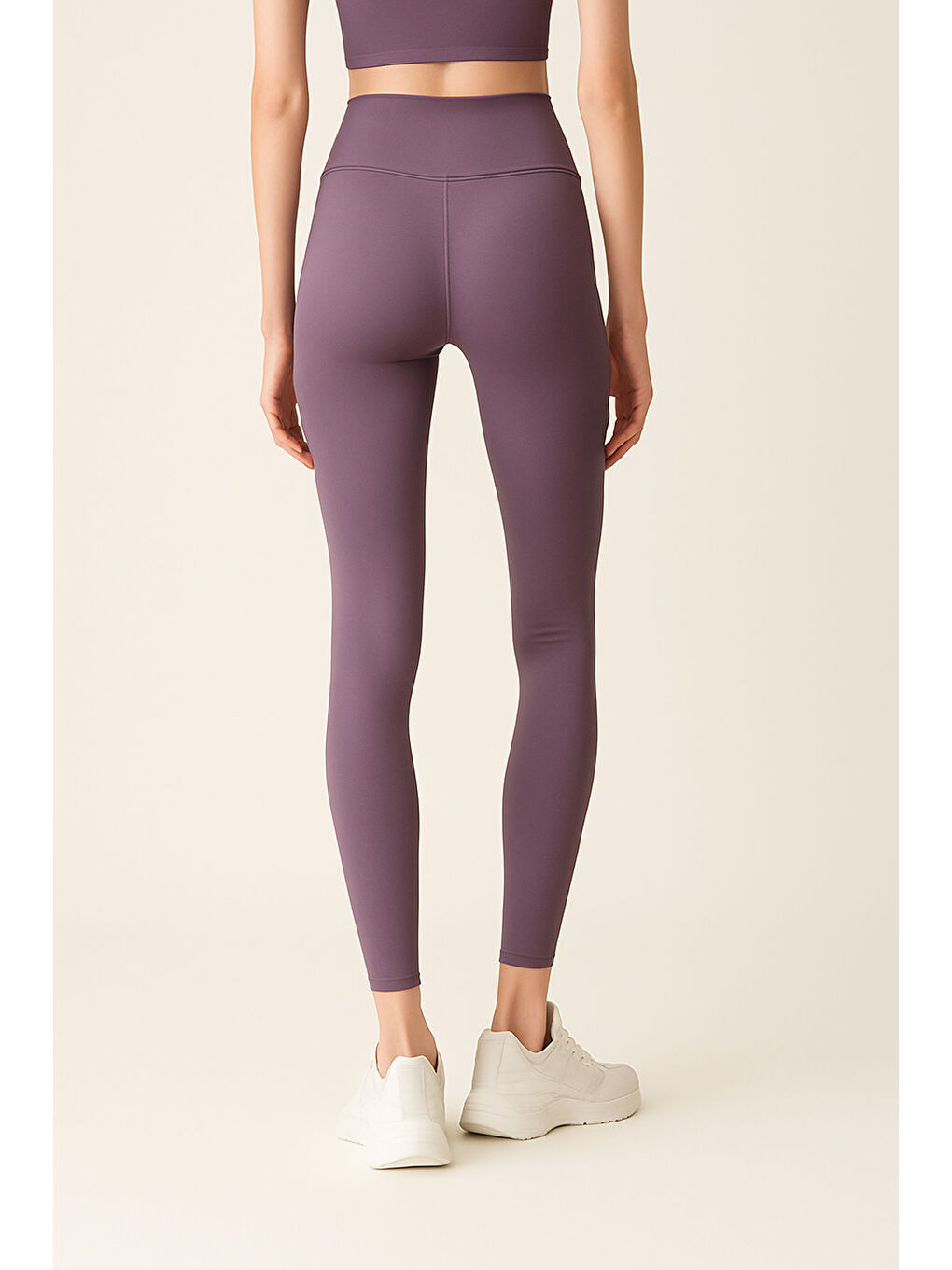Mor Kadın Yüksek Bel Toparlayıcı Tam Boy Spor Tayt-2