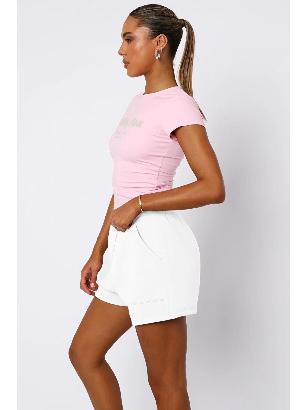 Beyaz Basic Kadın Şort Mg2511-5