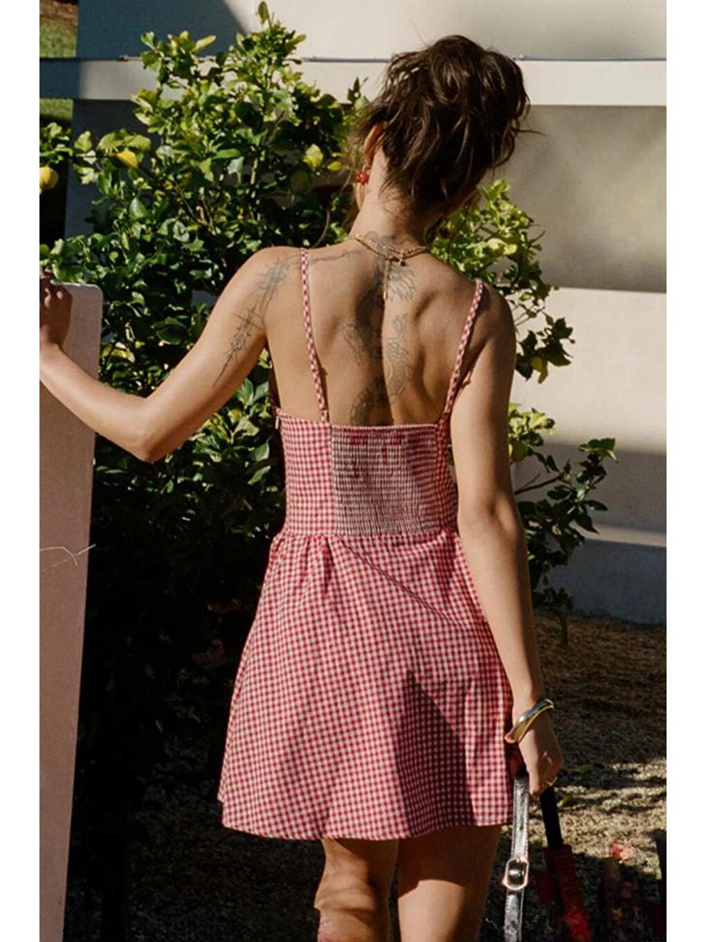 Kırmızı Pötikareli Kadın Mini Elbise Mg2387-1