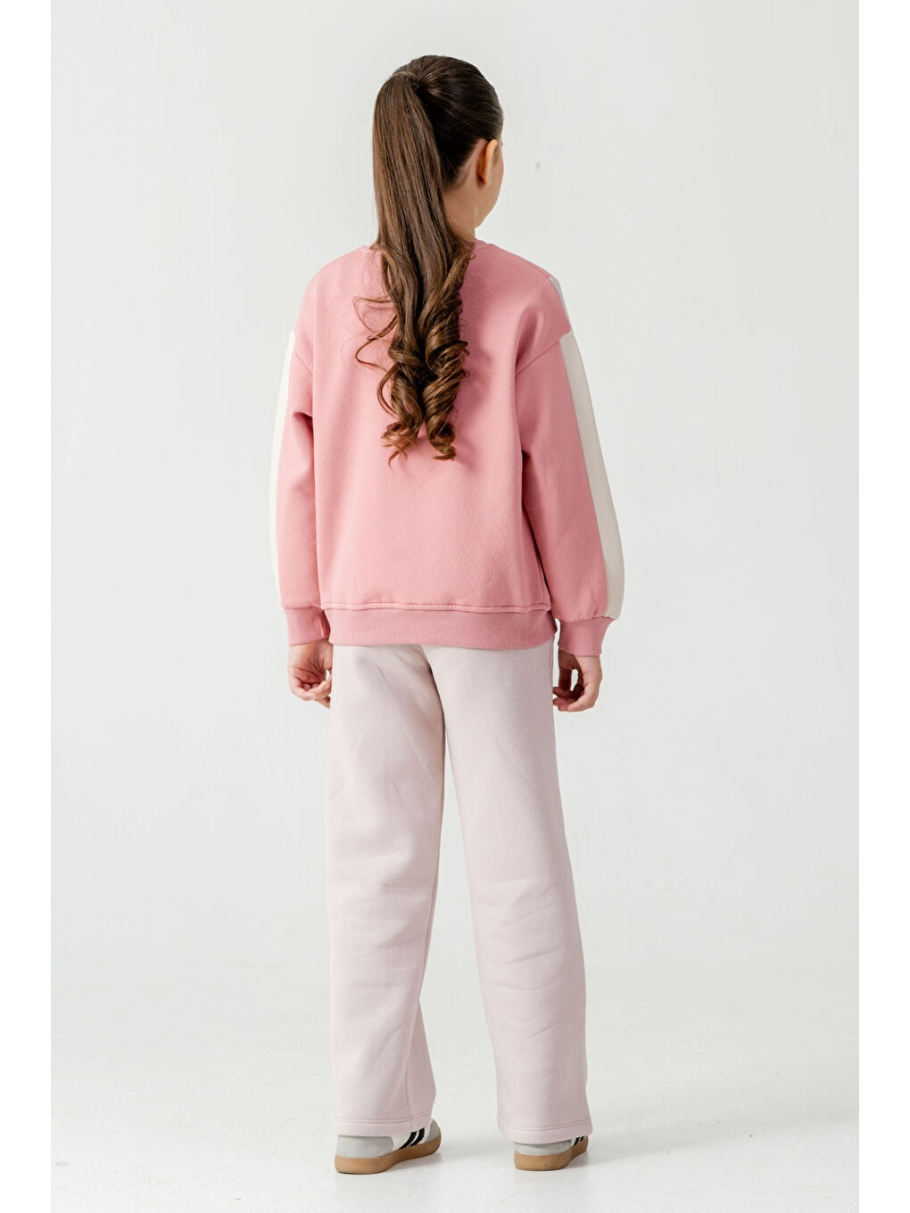 Pembe Kız Çocuk Make Your Baskılı 3 İplik Kalın Kışlık Eşofman Takımı Ak4227-5