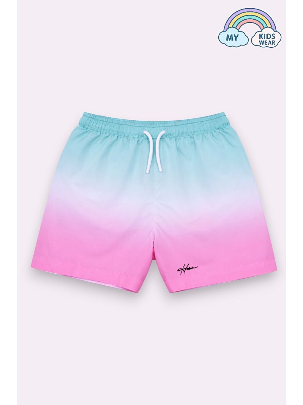 Lacivert Erkek Çocuk Degrade Desenli Deniz Şortu 2’li Set 3-16 Yaş 12382-1